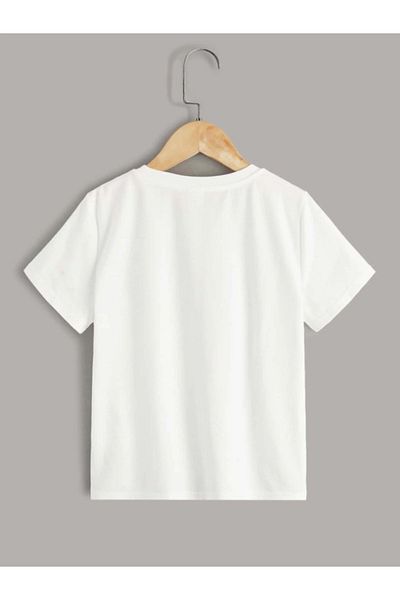 VASK Tricou supradimensionat pentru copii, unisex, din bumbac, cu gât crew