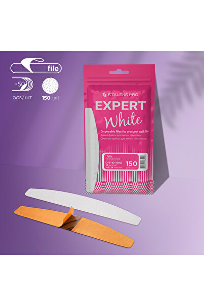 STALEKS EXPERT 42 Yarım Ay Törpü İçin Yedek Beyaz Törpüler, 150 Grit (50 Adet)