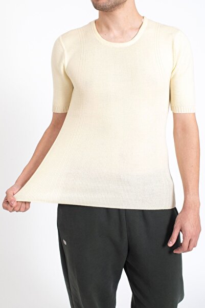 KonForYou Krem Kısakol Yün Atlet Kışlık Kalın Içlik