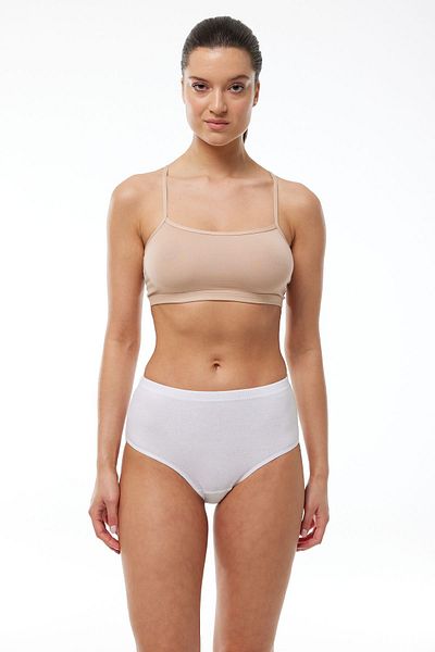 Malabadi White High Waist Large Size Bato Mother's Panties - 100% Cotton 6 Pack 90156-e
