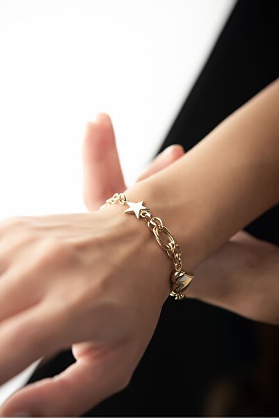 Altınaşkı Kalp & Yıldız Altın Bileklık