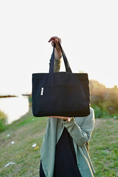 mevabag Cool / pamuklu gabardin çift taraflı içi pötikare astarlı çanta el çantası omuz çantası