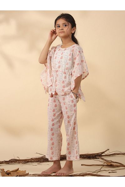 Sanskrutihomes By Styli Rabbit Print Drawstring Top & Pyjama Set