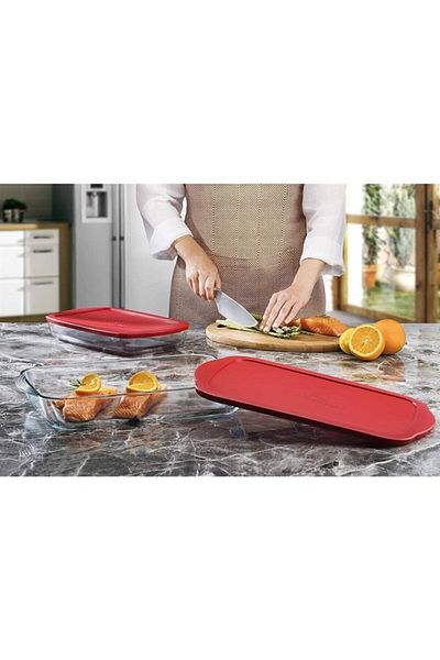 Paşabahçe Rectangular Plastic Tray with Lid 59006