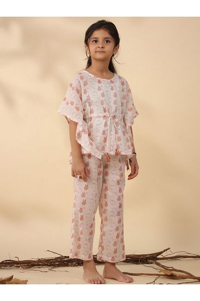 Sanskrutihomes By Styli Rabbit Print Drawstring Top & Pyjama Set