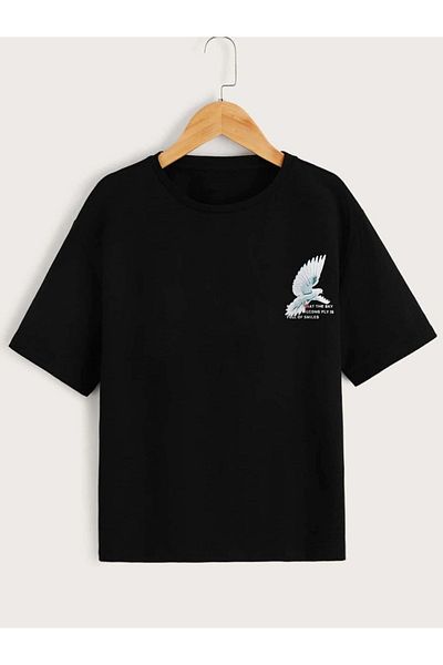 VASK Unisex Comfortable Cotton White Pigeon Printed Children's T-shirt
