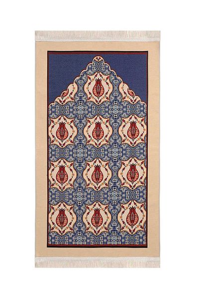 Bursa İpek Tulip Patterned Blue Tapestry Prayer Rug