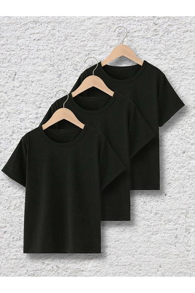 VASK Παιδικό μπλουζάκι Unisex Plain Basic Cotton Crew Neck