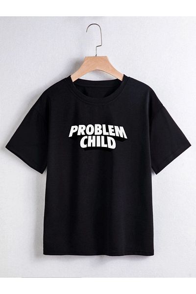 VASK Comfortable Fit Cotton PROBLEM CHILD Printed Children's T-shirt