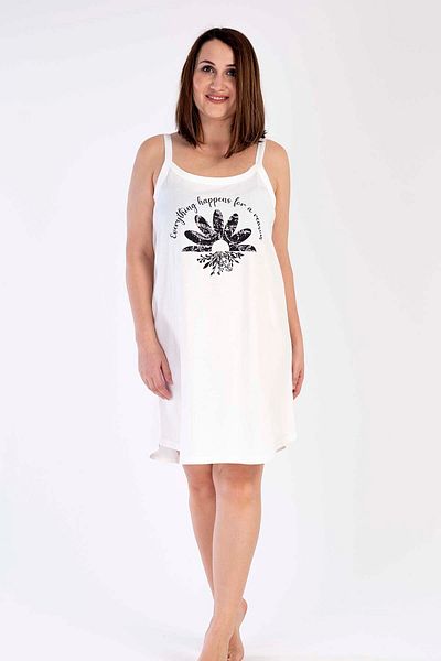 VİENETTA Cotton Women's Plus Size Nightgown with Rope Strap 
 , 212670