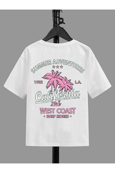 VASK Tricou alb pentru copii, unisex, confortabil, din bumbac, imprimat