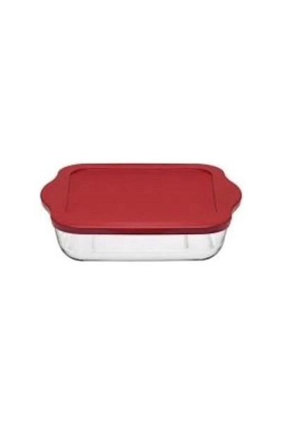 Paşabahçe Square Pyrex Tray with Silicone Lid 59024