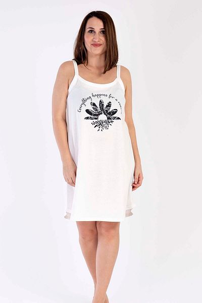 VİENETTA Cotton Women's Plus Size Nightgown with Rope Strap 
 , 212670