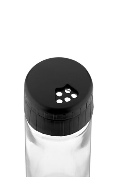 woodsy 3-Piece Salt and Pepper Shaker Set with Wooden Stand |   Glass Spice Jar Set |   Kitchen Organizer