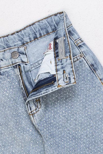 DMB BOYS & GIRLS High Waist and Jewelled Mom Fit Jeans - Girl's Jeans