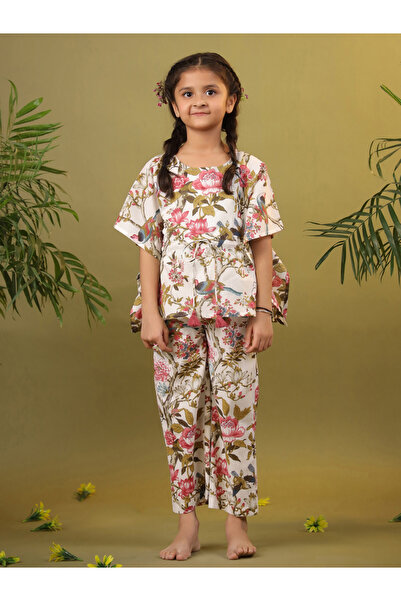 Sanskrutihomes By Styli Floral Print Drawstring Top & Pyjama Set