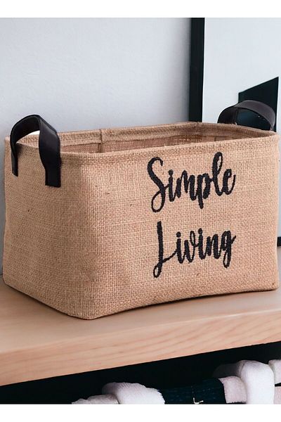 PRENDİ HOME Dulap din iută pentru rufe Organizator de jucării pentru baie - pliabil, coș de depozitare 22x30x18