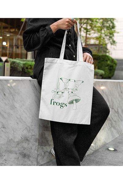 daystore Υφασμάτινη τσάντα - Μοντέλο Frogs