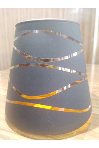 Candle Vase Γυαλί με κίτρινο σχέδιο Waterway - Μαύρο ματ, διαφανές, πολυτελές...