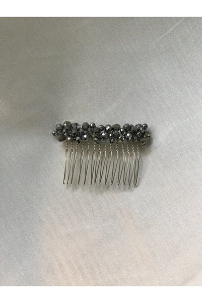 Yuppiso Gray Crystal Stone Scalloped Buckle
