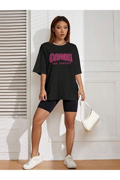 VASK Unisex PINK CALIFORNIA Printed Oversize T-Shirt
