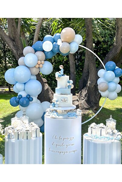 Çemrek Süs Parti مجموعة سلسلة بالونات رمل البحر الأبيض والأزرق من ديب أوشن ما...