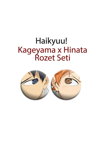Nemika Haikyuu! Kageyama x Hinata 2 ADET 44MM BUTON ROZET - ANİME ROZET