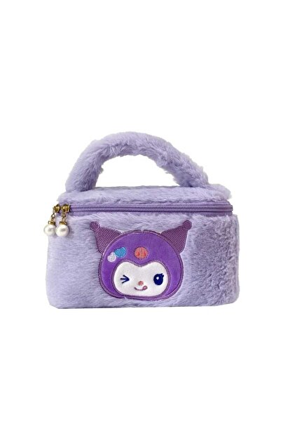 Meyra Accessories sanrio kawaii kuromi my melodi cinnamoroll peluş el çantası makyaj çantası çift yönlü fermuarlı
