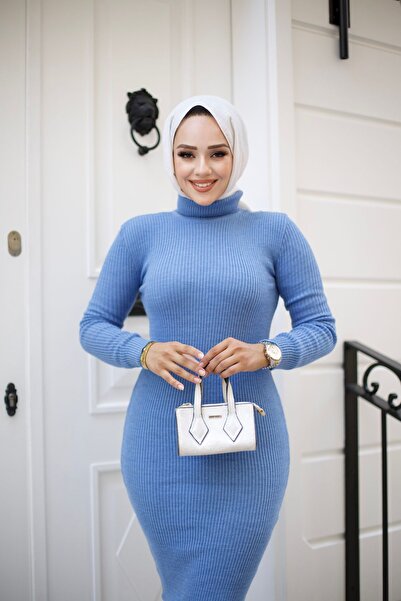 HİRA LİFE FASHİON Ρούχα Τεσεττούρ - Πλεκτό Φόρεμα με Ζιβάγκο και Μολύβι - Στε...