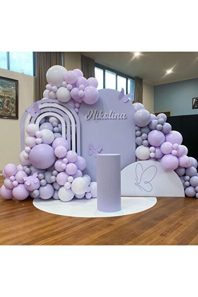 Çemrek Süs Parti مجموعة سلسلة بالونات الانتقالية ليلك مكونة من 100 قطعة