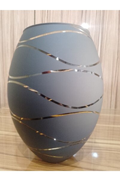 Candle Vase Vasă ovală de lux - negru mat, galben transparent, sticlă cu mode...