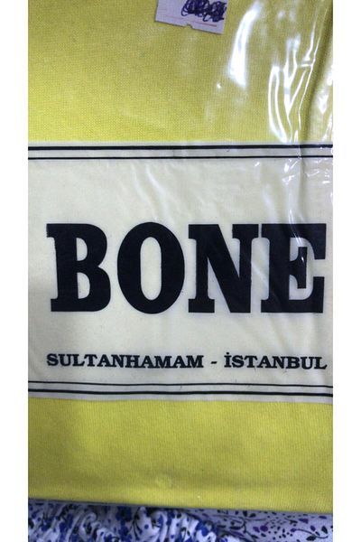 MASAL TUHAFİYE Solid Color Stitched Combed Cotton Bonnet - Yellow Single