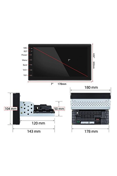 EXVOL EXW-X100 ANDROİD MULTİMEDYA 2/32GB CARPLAYLİ TEYP 7 İNC AYARLANIR İNCE KASA IPS + KAMERA HEDİYE