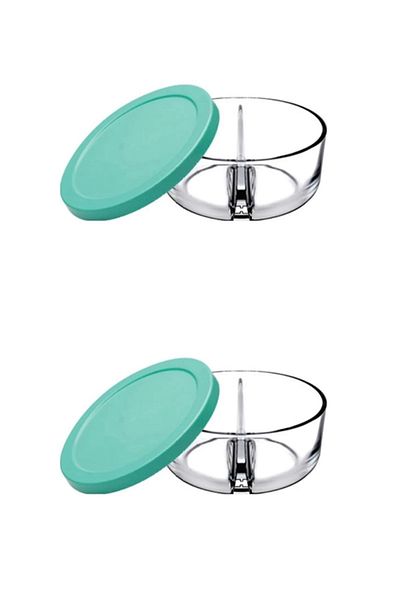 Paşabahçe 530683 2 Compartments Breakfast Storage Container Set with Polar Lid