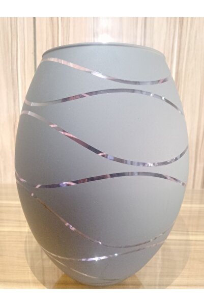 Candle Vase Μωβ Νερό Μοτίβο - Ματ Μαύρο Διαφανές Γυαλί, Πολυτελές Οβάλ Βάζο