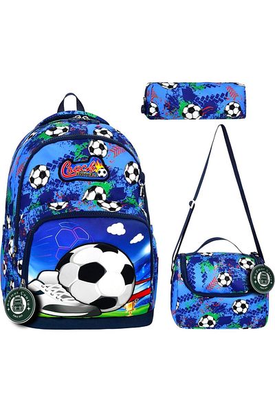 Mashotrend Coach Football Ball School Bag - Τσάντα Δημοτικού Σχολείου με Θερμική Διατροφή και Μολύβι