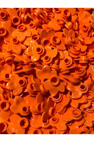 LEGO Orange 50 Pieces of Plant Leaf Pieces