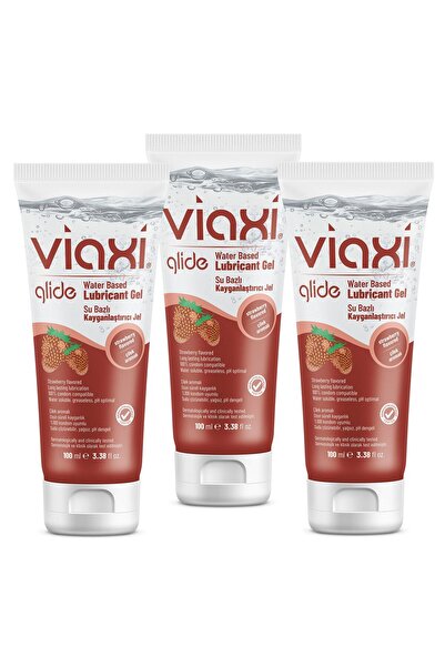 Viaxi Glide Çilek Aromalı Çilekli Kayganlaştırıcı Jel 100 Ml (3 Adet)