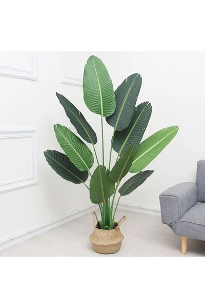 Yapay Çiçek Deposu Yapay Ağaç Starliçe Gerçek Dokulu 10 Yaprak Yeşil 160 cm Yeşil