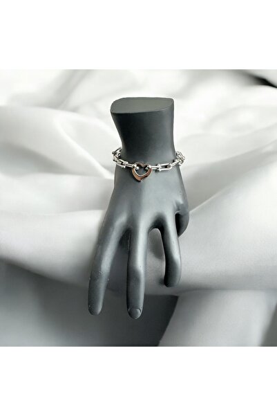 moonglare سوار من الفولاذ بسلسلة Tifanny مع تفاصيل قلب