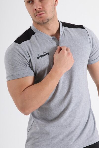 Diadora Μπλουζάκι μωρού με γιακά σε γκρι Muline