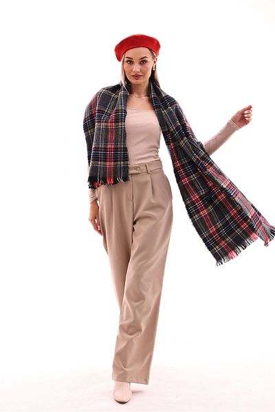 Ritagarcia Soft Textured Women's Plaid Scarf