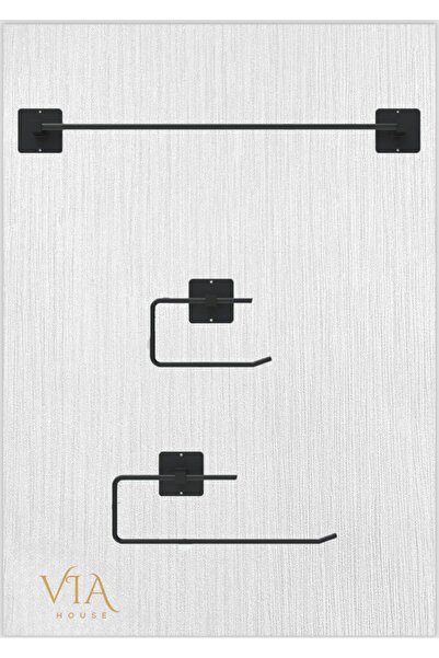 VİE HOUSE Siyah Yapışkanlı Uzun havluluk Rulo Kağıt Havluluk Wc Tuvalet Kağıt...