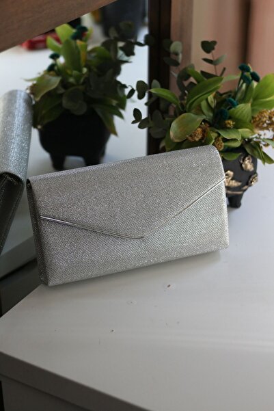 Moom Bag Geantă de umăr pentru rochie de seară argintie pentru femei