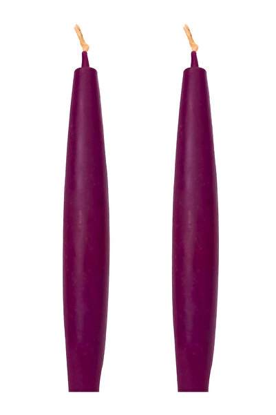 Petekoğlu Balmumu Mum (2 ADET BORDO) Şamdan Mumu Mermi Formunda Masa Mumu 22 Cm Bees Wax Mum Bal Mumu