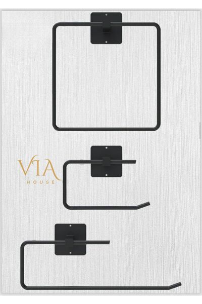 VİE HOUSE Siyah Yapışkanlı Kare Havluluk Rulo Kağıt Havluluk Wc tuvalet Kağıd...