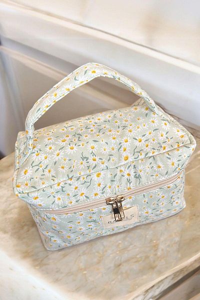 BAHELS Travel Makeup - Daisy Patterned Makeup Bag