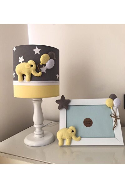 Leobabyroom مجموعة تصميم غرفة الطفل باللون الأصفر والرمادي والنجوم على شكل فيل