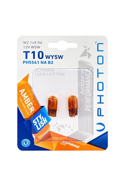 Photon W5W 12V 5W Naturel Amber Orijinal Turuncu Dipsiz Park Ampülü 12V T10