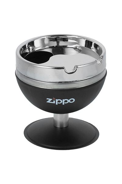 Zippo Metal Luxury Ashtray - Unscented Table with Movable Lid and Stand